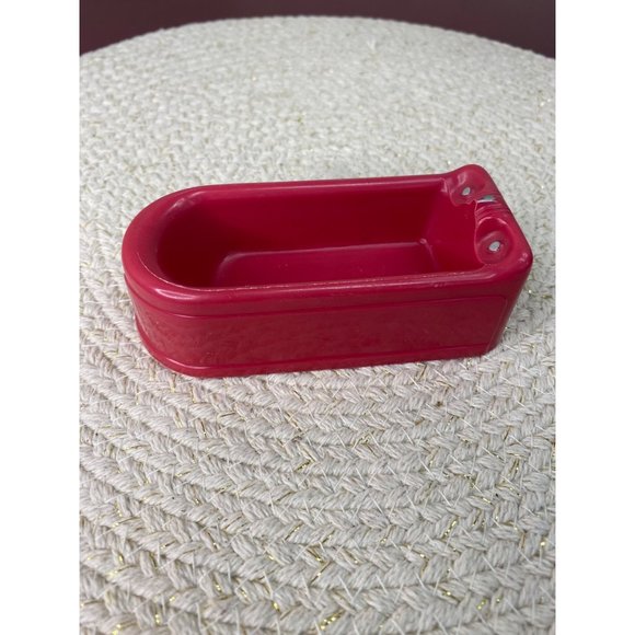Vintage Plasco Toy Dollhouse Bathroom Tub Raspberry Pink 4.5” - Picture 1 of 5